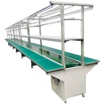 Dây chuyền sản xuất điện chống tĩnh điện Bàn làm việc dây chuyền lắp ráp điện tử bằng nhôm có băng tải